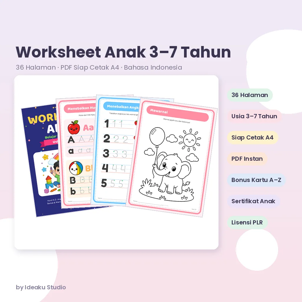 Worksheet Anak 3–7 Tahun – preview 1