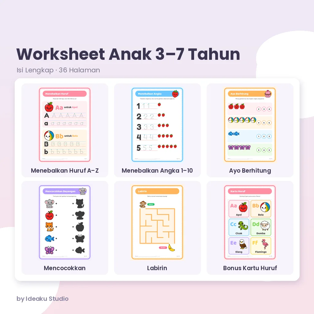 Worksheet Anak 3–7 Tahun – preview 2